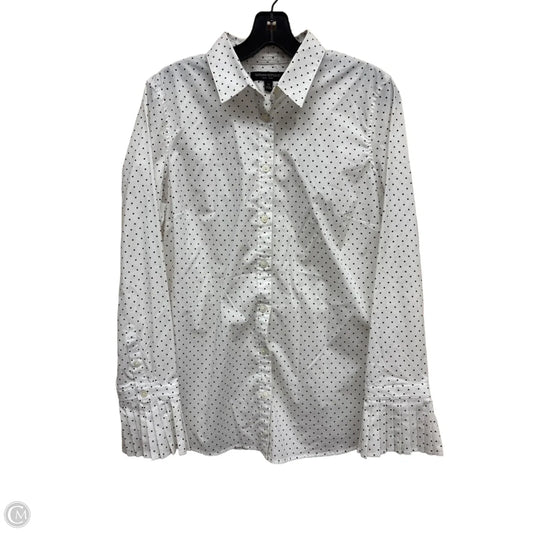 Top Long Sleeve By Banana Republic In Polkadot Pattern, Size: 10
