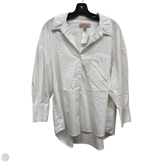 Top Long Sleeve By Philosophy In White, Size: L