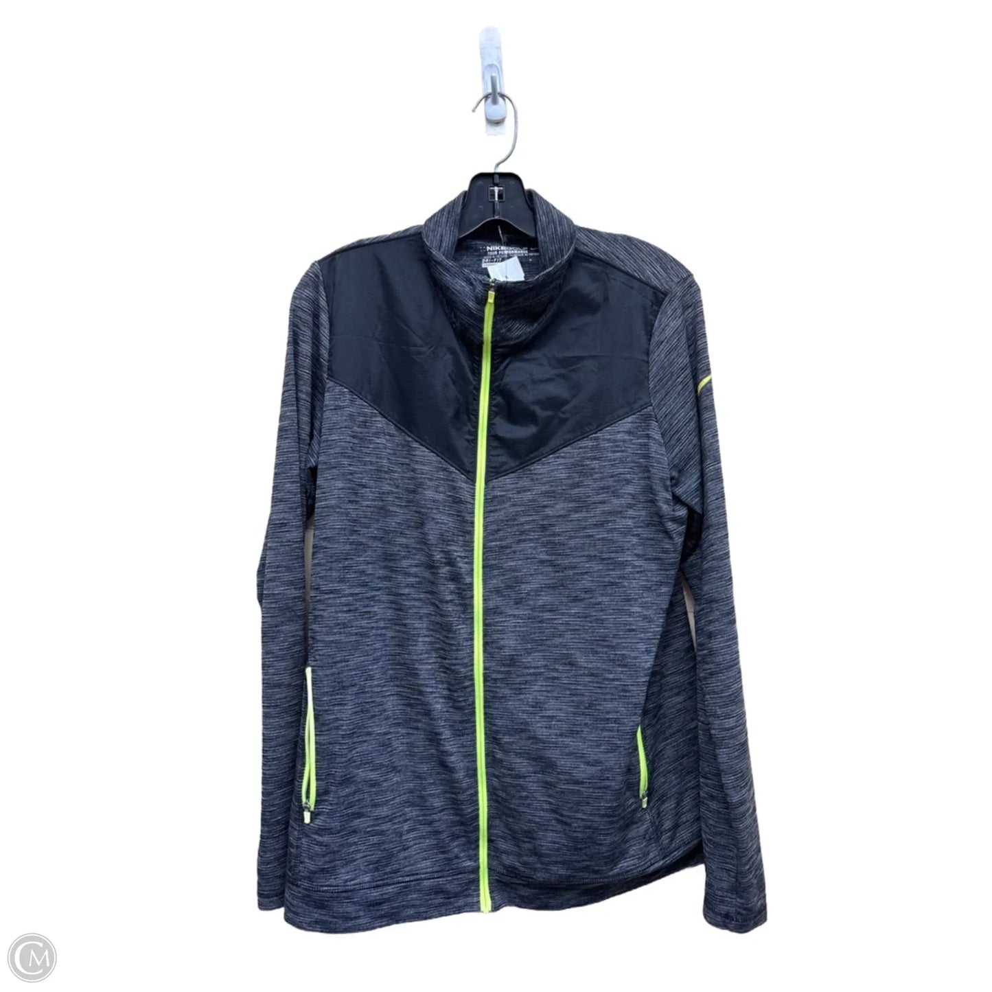 Athletic Jacket By Nike In Grey, Size: L