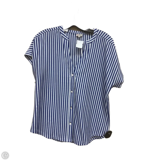 Top Short Sleeve By Cremieux In Striped Pattern, Size: M