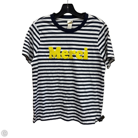 Top Short Sleeve By H&m In Striped Pattern, Size: S