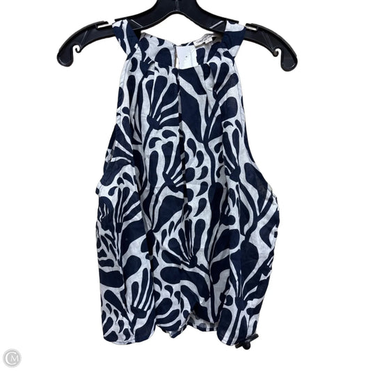 Top Sleeveless By Christian Siriano In Blue & White, Size: L