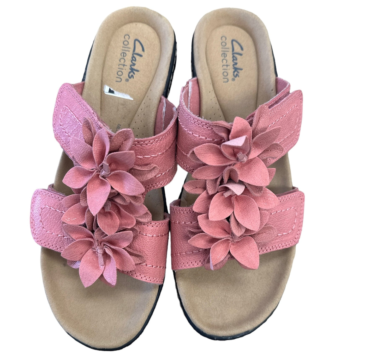 Pink Sandals Flats Clarks, Size 7.5