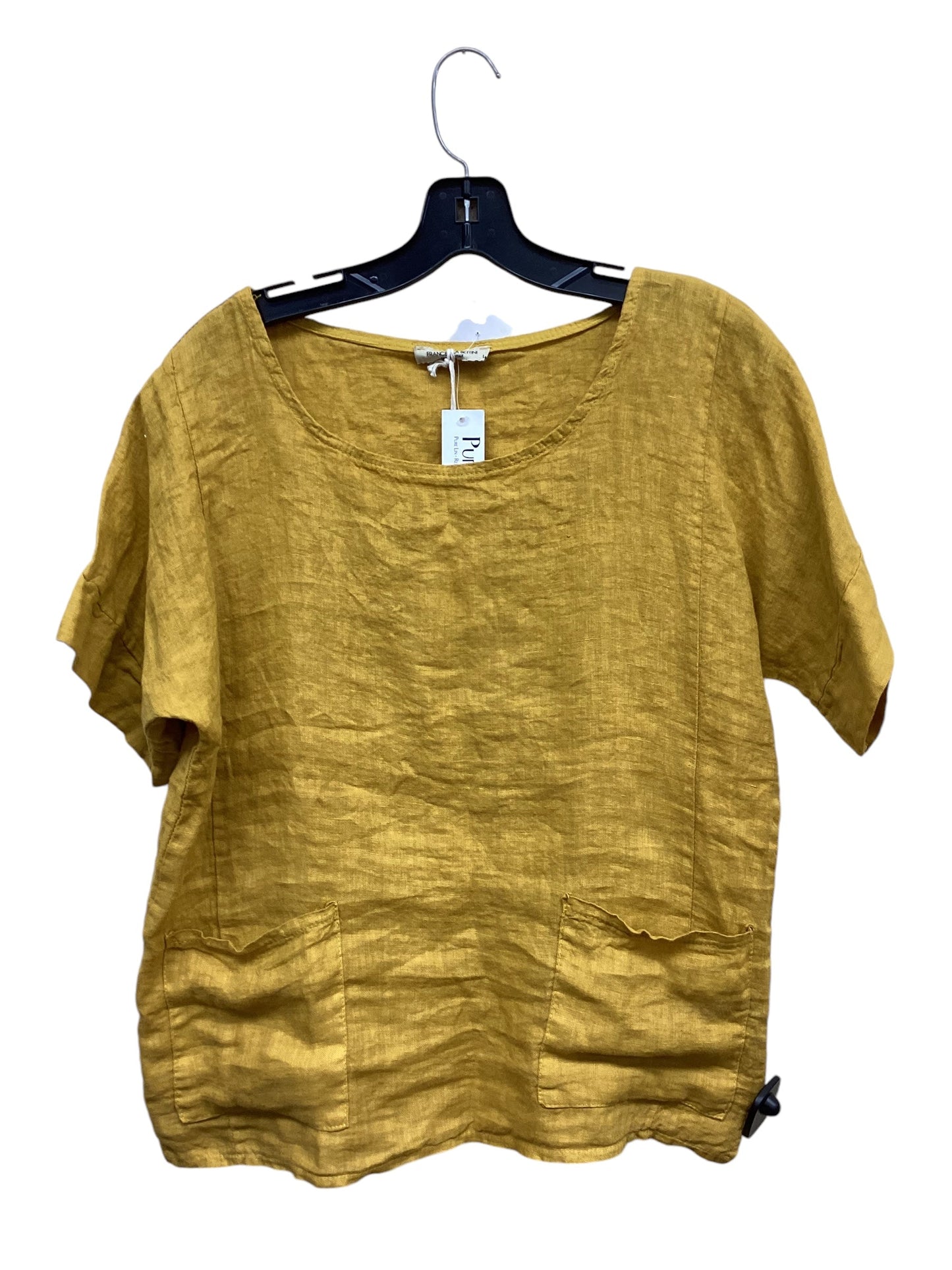 Top Short Sleeve By Clothes Mentor In Yellow, Size: L