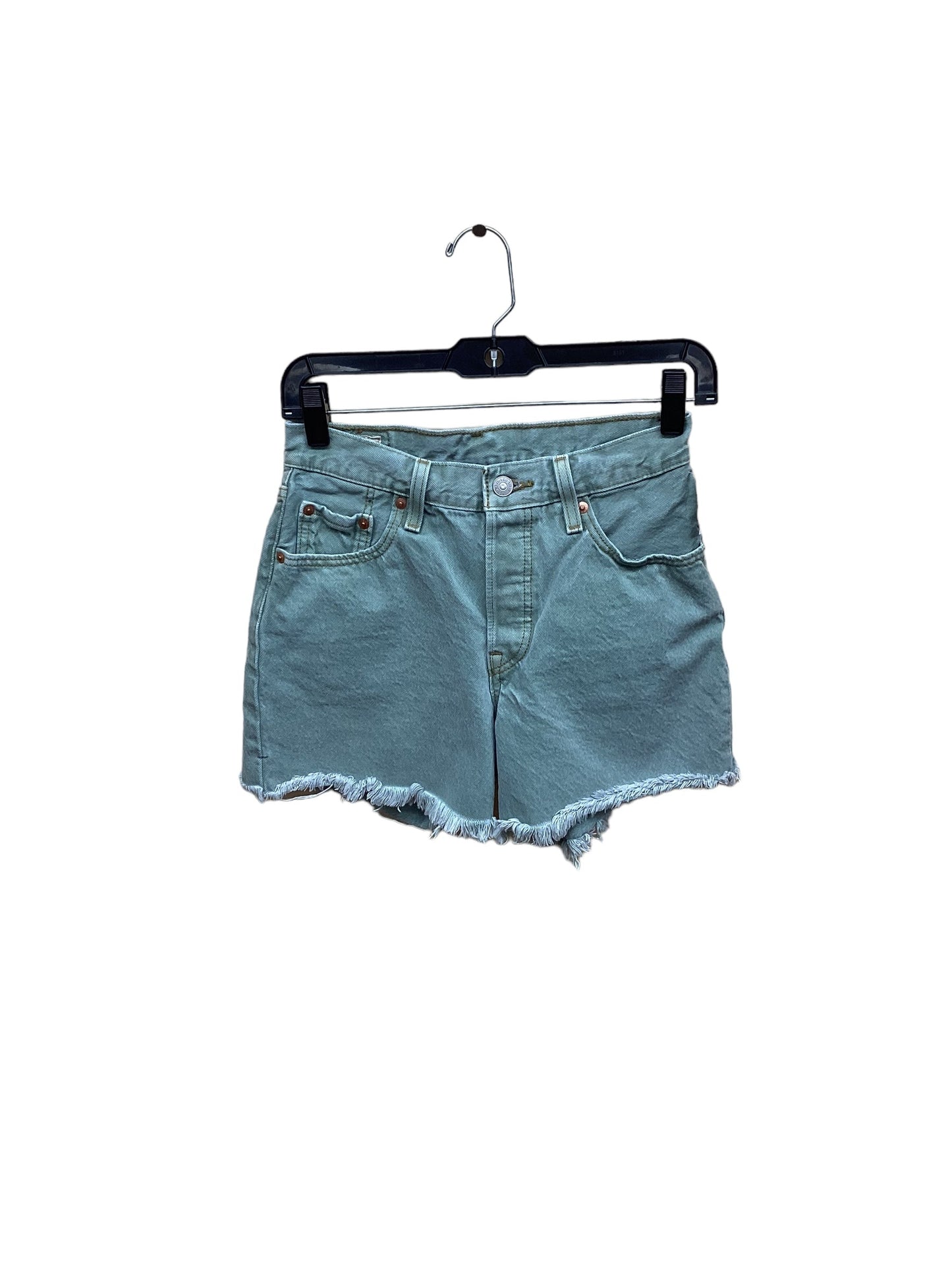 Green Denim Shorts Levis, Size 2