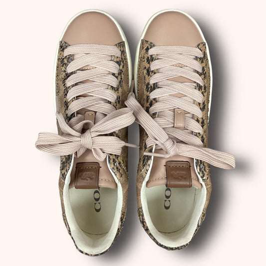 Pink & Tan Shoes Sneakers Coach, Size 10