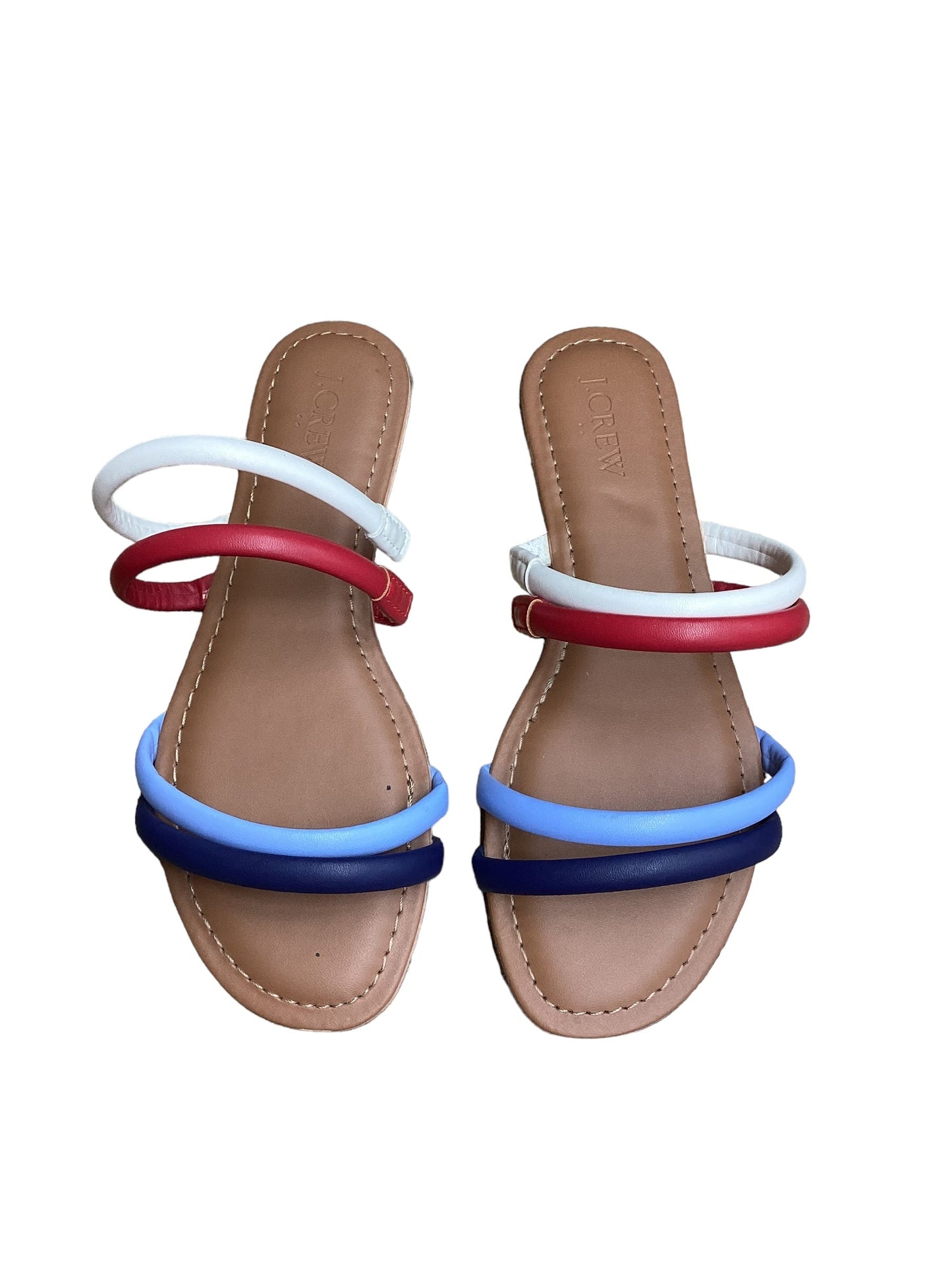 Blue & Red & White Sandals Flats J. Crew, Size 6