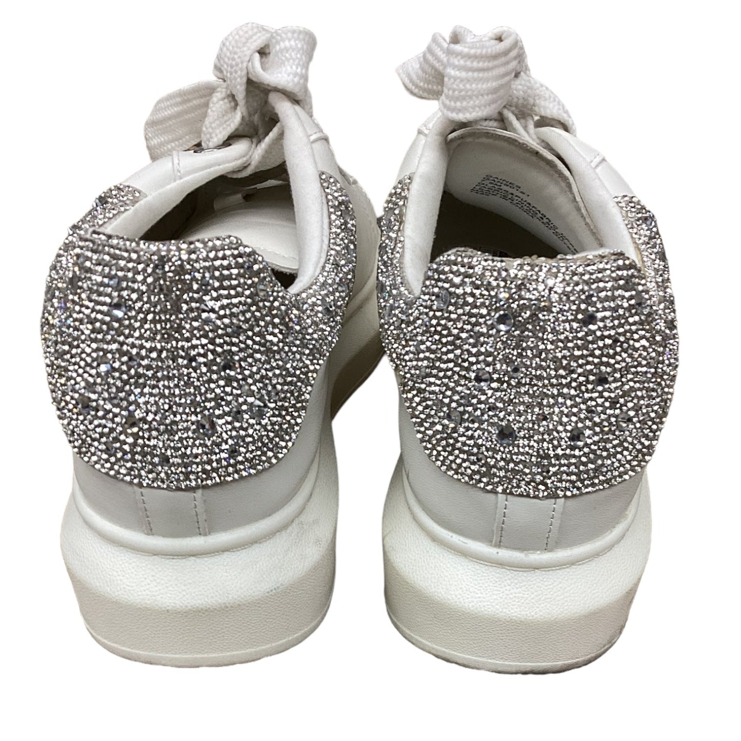 Shoes Sneakers By Steve Madden In Silver & White, Size: 7.5