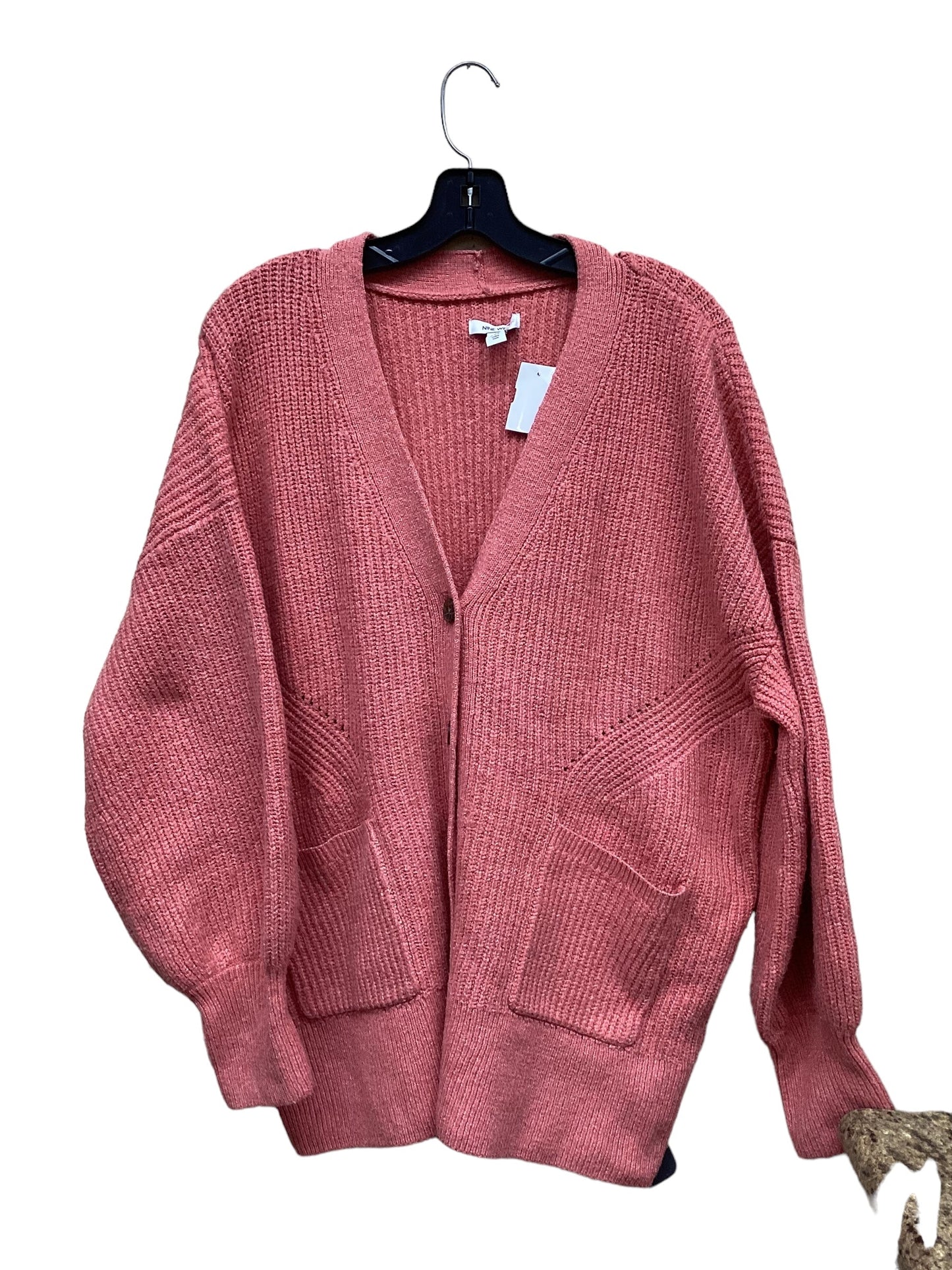 Sweater Cardigan By Nine West In Orange, Size: Xxl