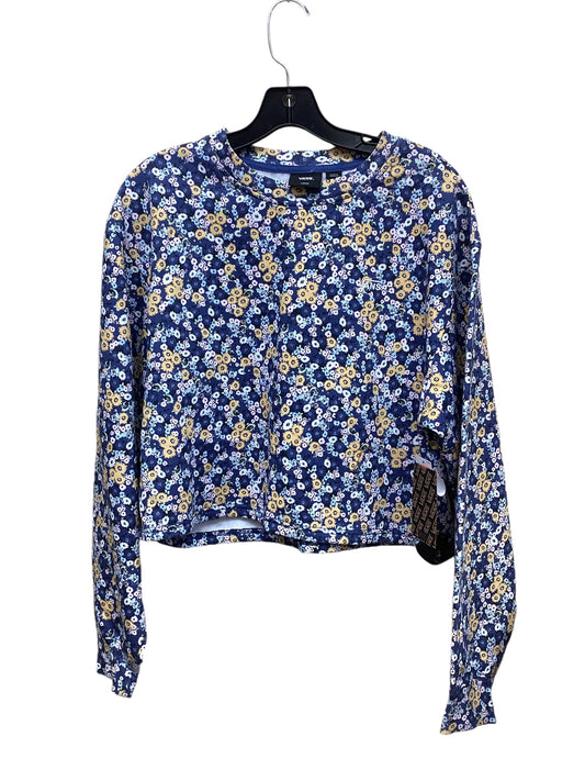 Top Long Sleeve By Vans In Floral Print, Size: L