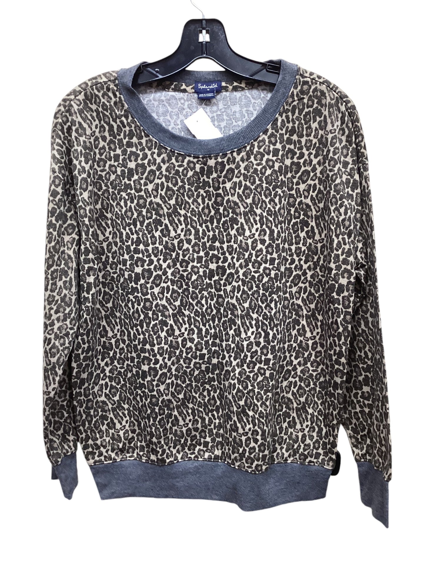 Top Long Sleeve By Splendid In Animal Print, Size: M