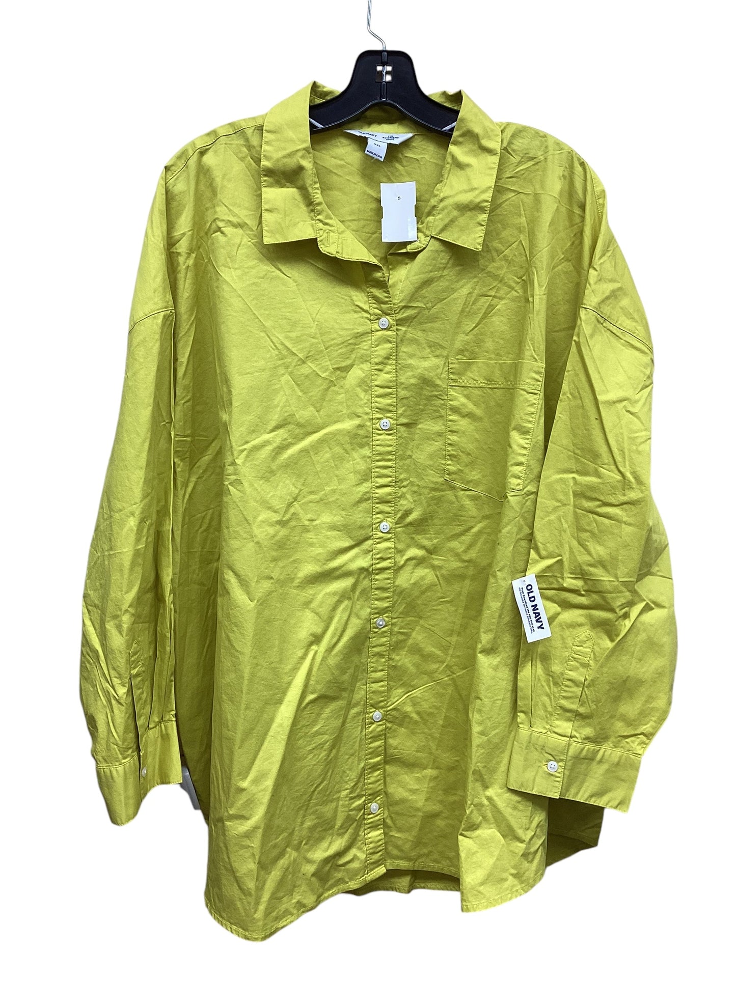 Top Long Sleeve By Old Navy In Yellow, Size: 2x