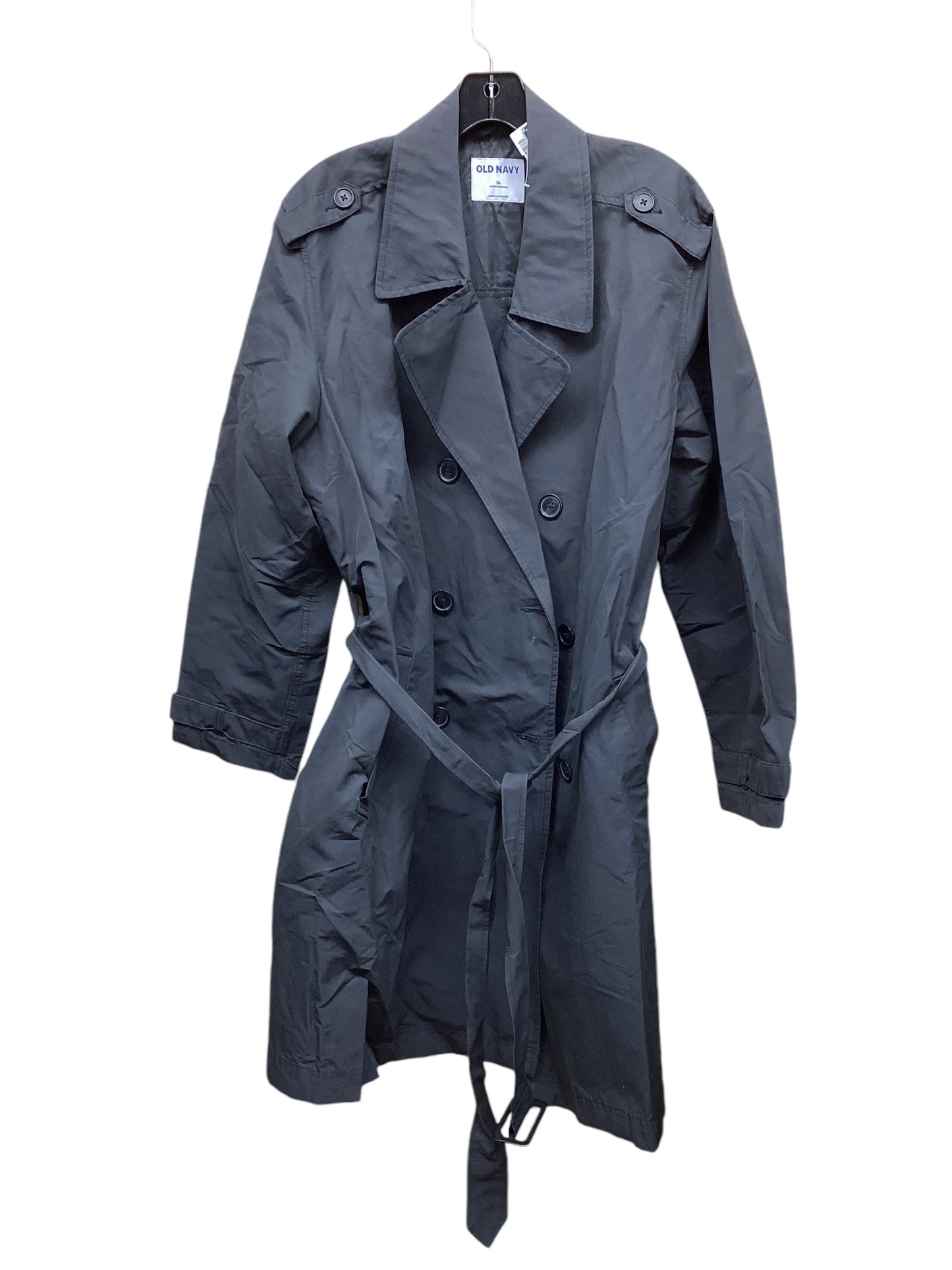 Coat Trench Coat By Old Navy In Black, Size: Xl