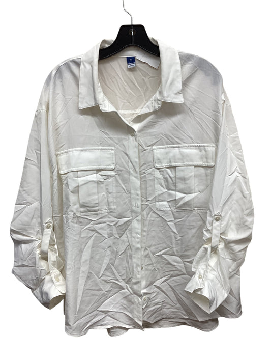 Top Long Sleeve By Old Navy In White, Size: Xl