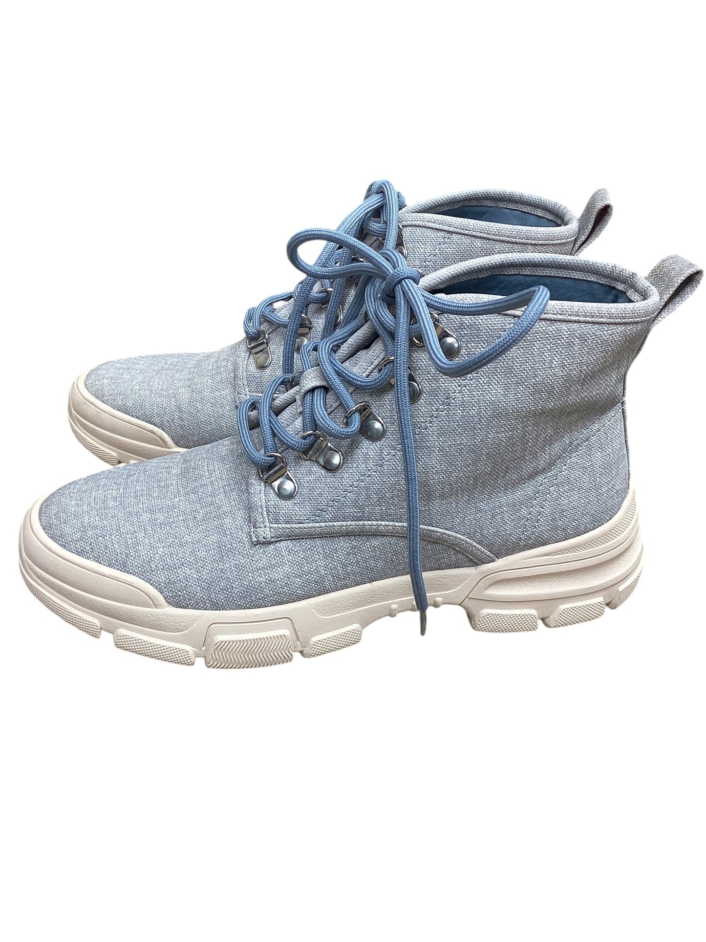 Boots Combat By Just Fab In Blue & Cream, Size: 8.5