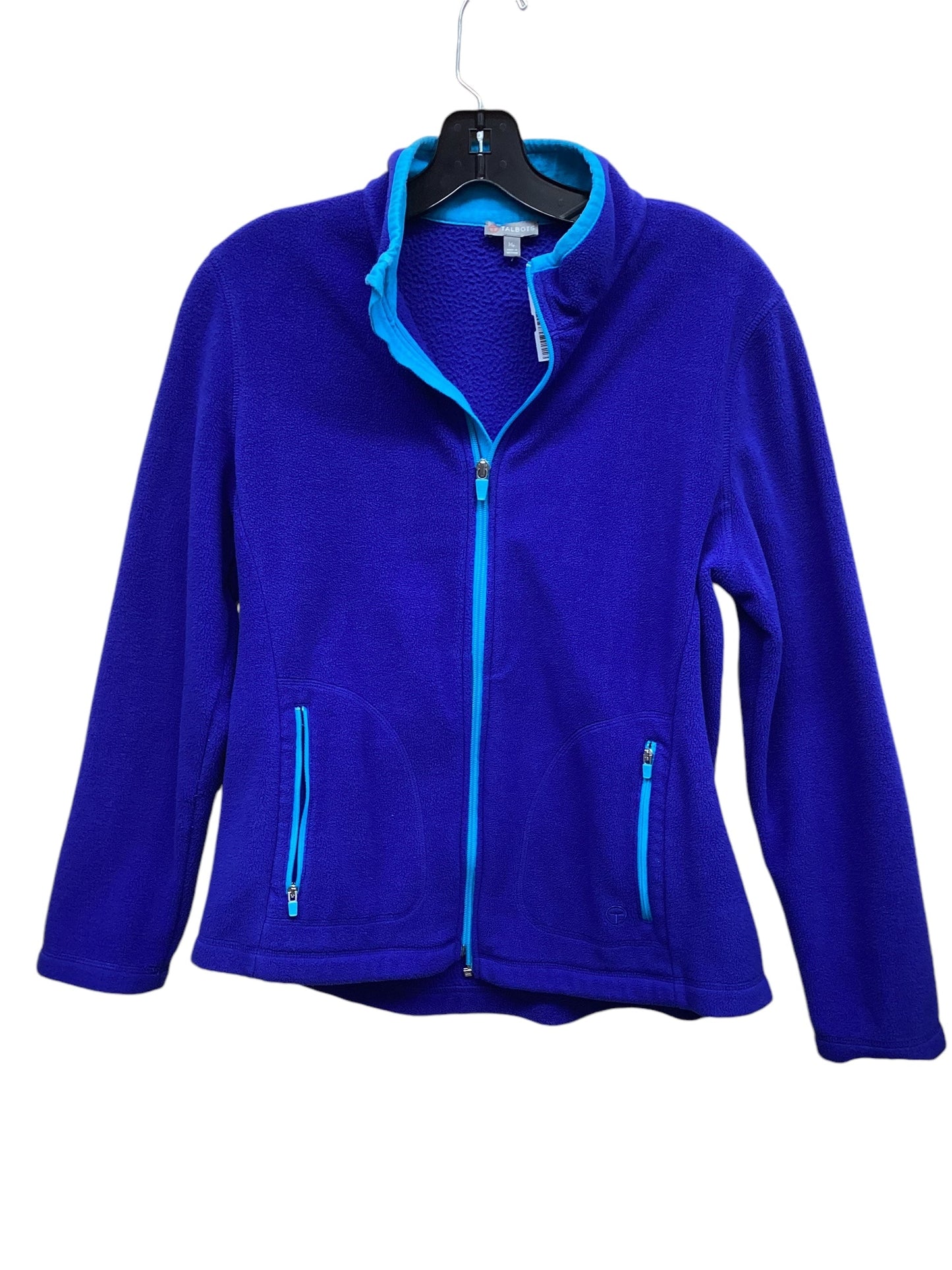 Jacket Fleece By Talbots In Blue, Size: M