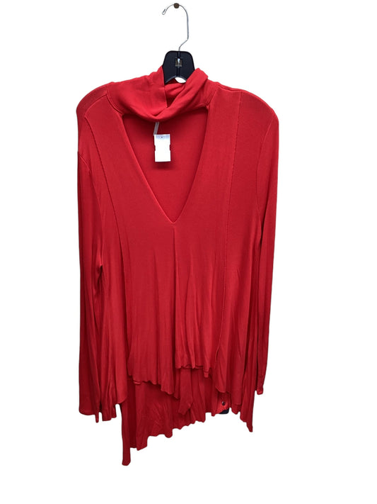 Tunic Long Sleeve By Free People In Red, Size: L