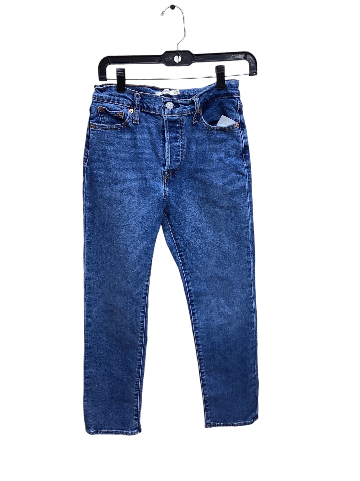 Jeans Straight By Levis In Blue Denim, Size: 2