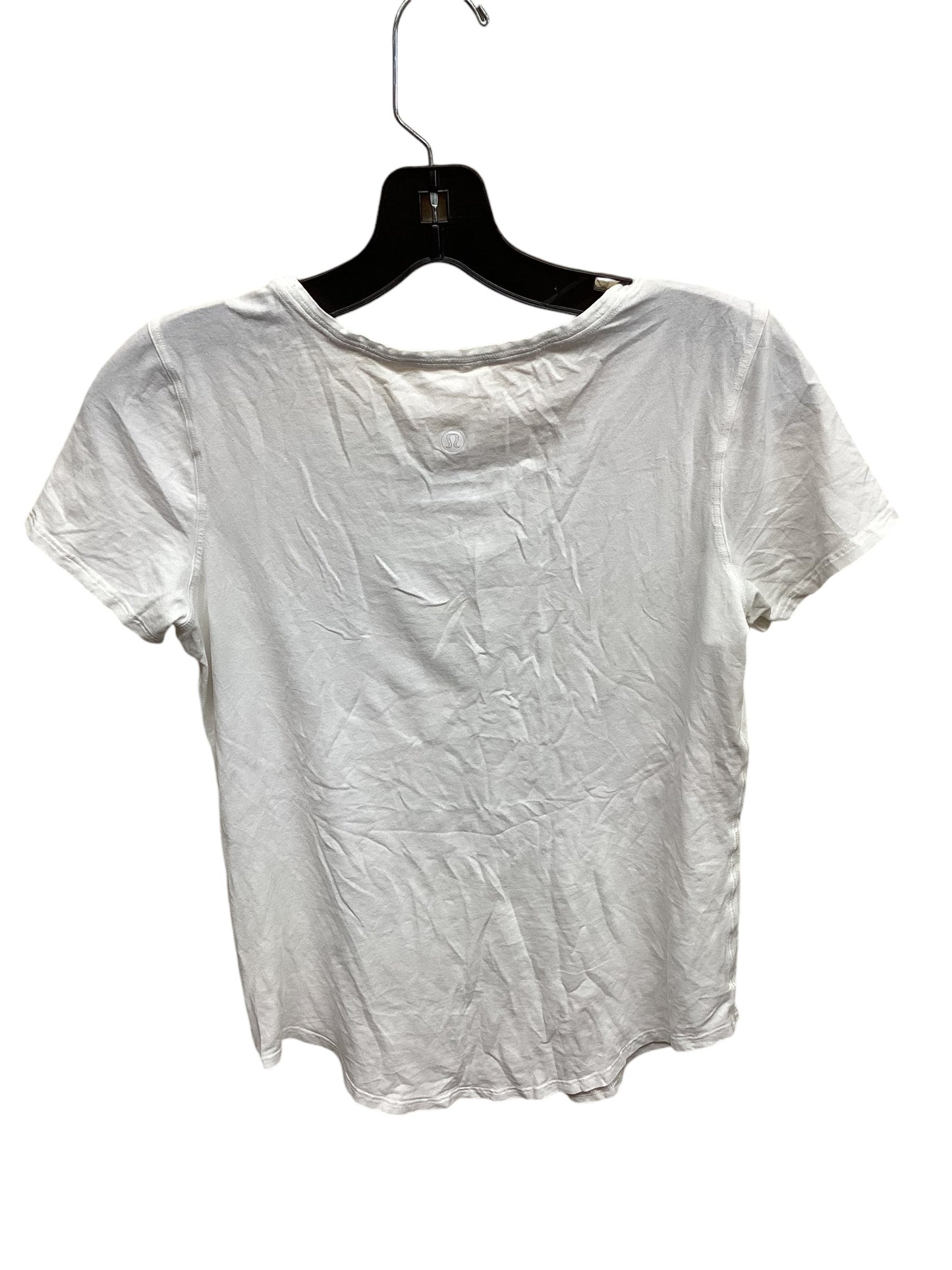 Athletic Top Short Sleeve By Lululemon In White, Size: S