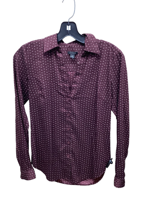 Top Long Sleeve By Ann Taylor In Purple, Size: Xxs