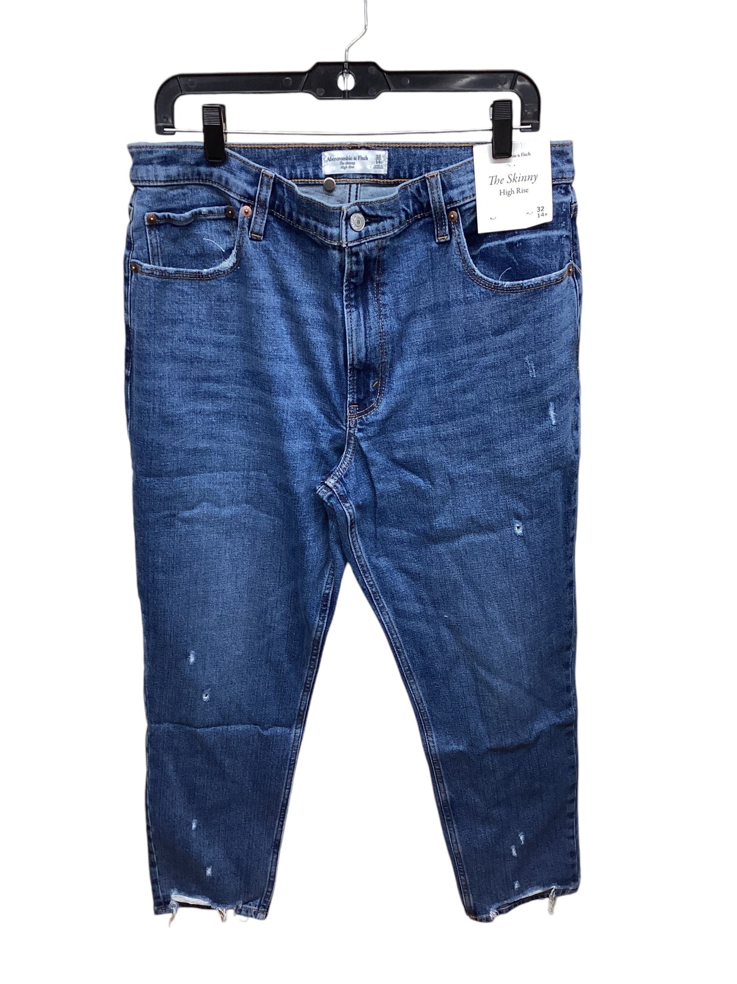 Jeans Skinny By Abercrombie And Fitch In Blue Denim, Size: 14