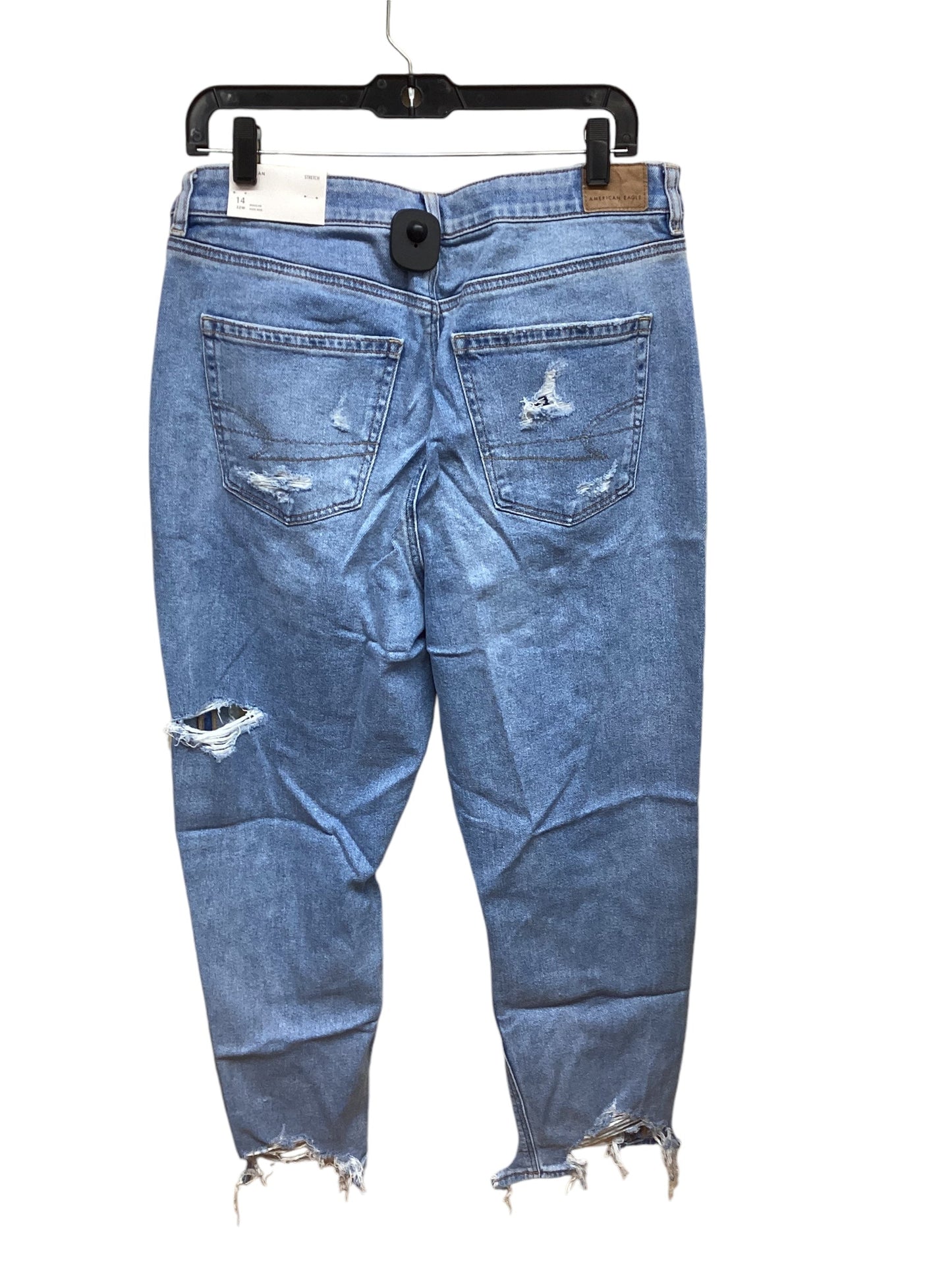 Jeans Straight By American Eagle In Blue Denim, Size: 14