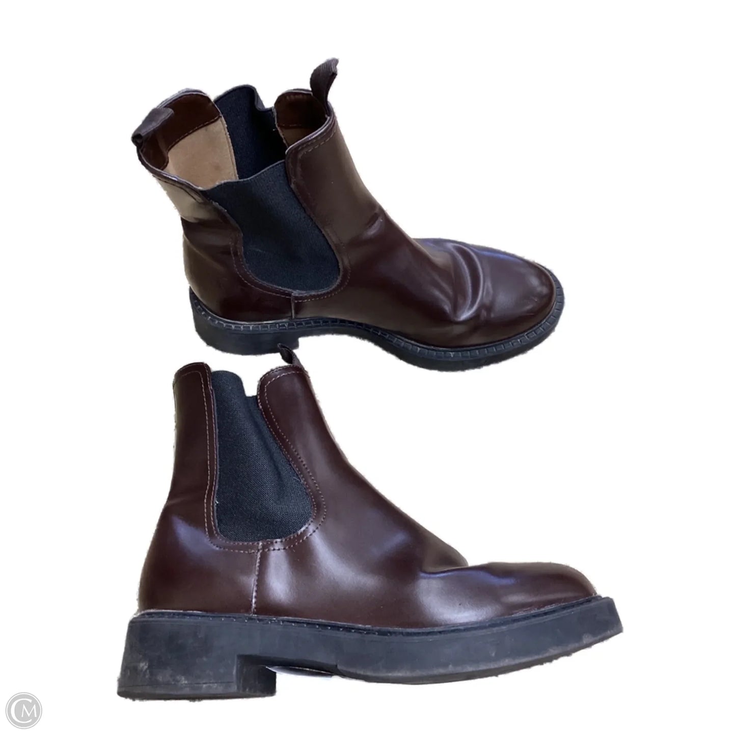 Boots Ankle Flats By H&m In Brown, Size: 8.5