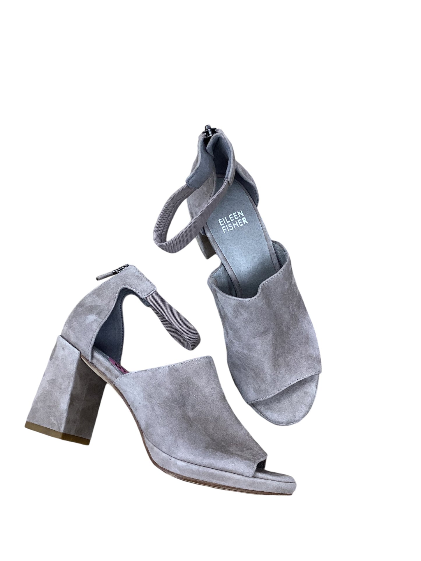 Shoes Heels Block By Eileen Fisher In Grey, Size: 5.5