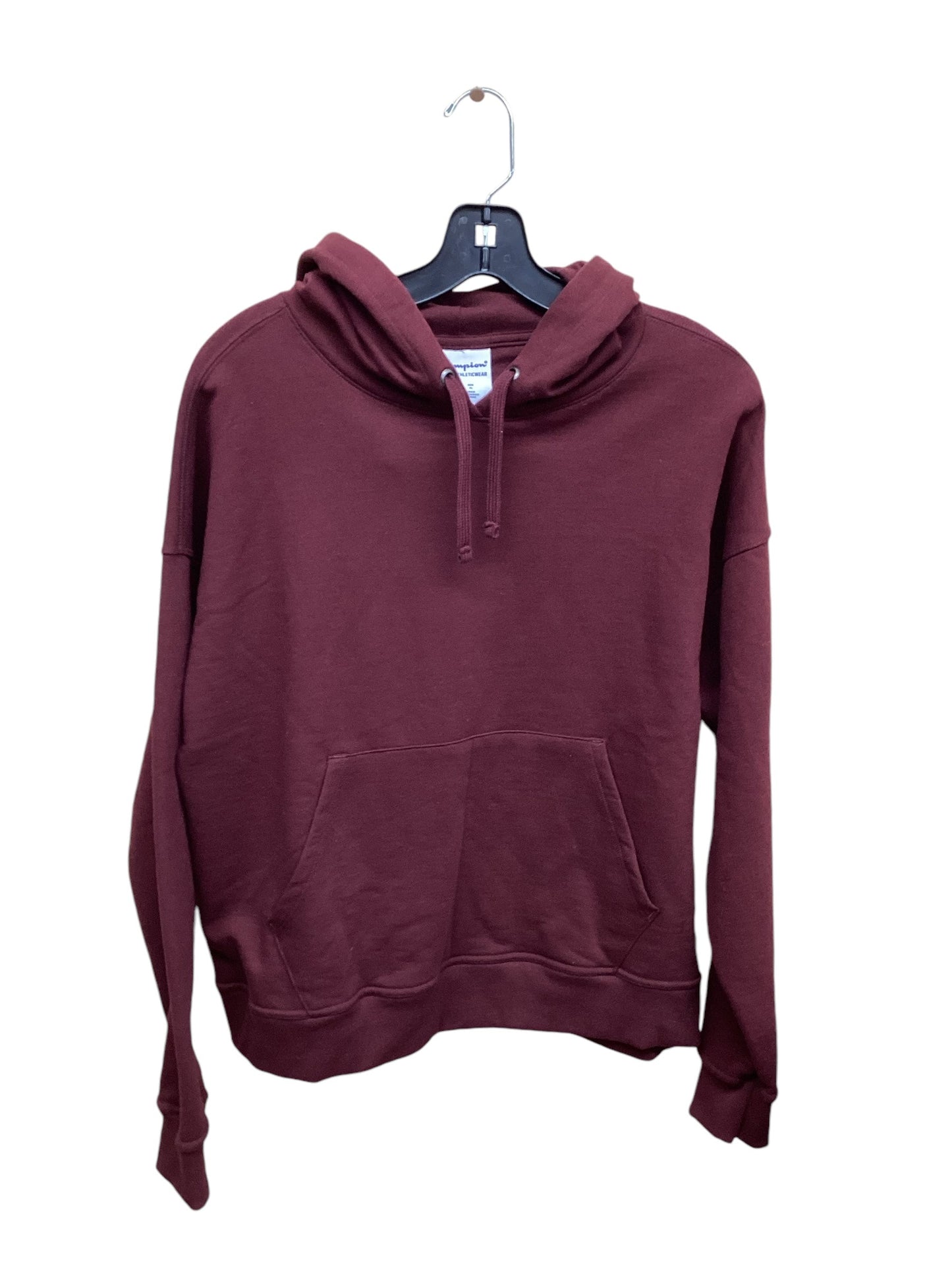 Sweatshirt Hoodie By Champion In Maroon , Size: M