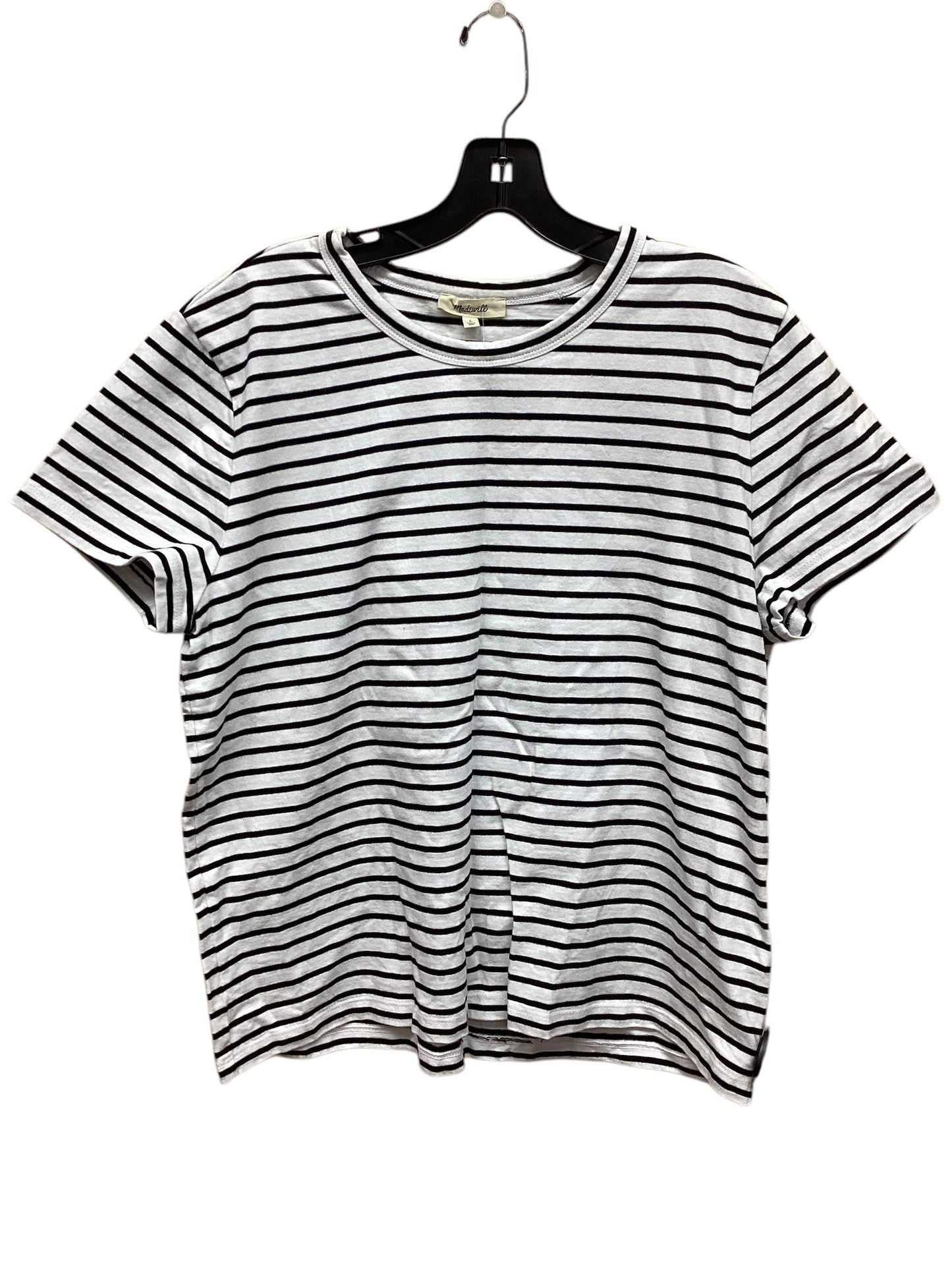 Top Short Sleeve By Madewell In Striped Pattern, Size: L