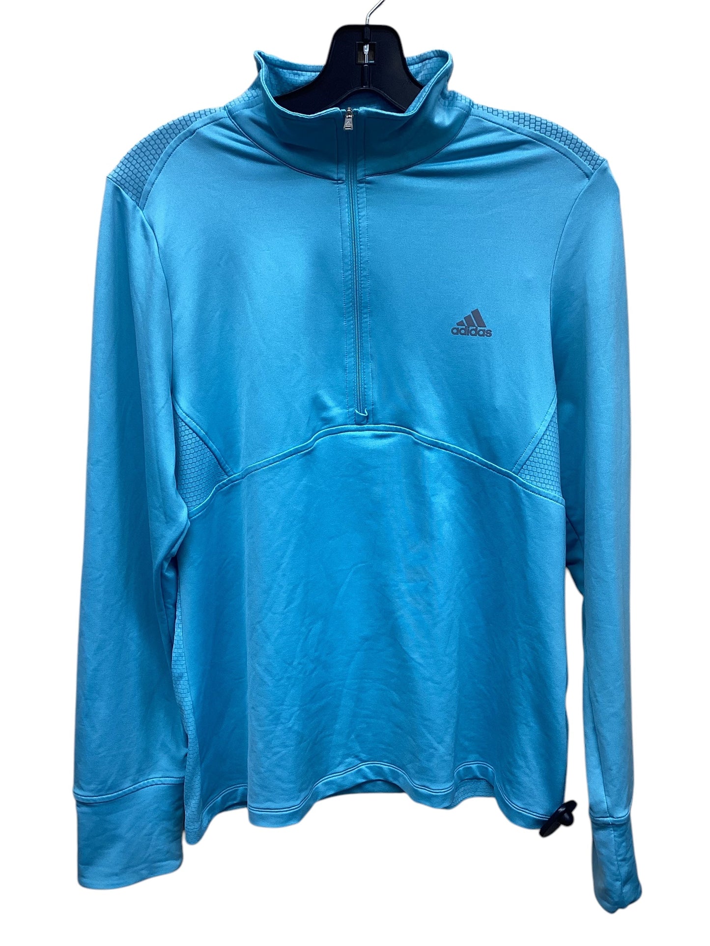 Athletic Top Long Sleeve Crewneck By Adidas In Blue, Size: L