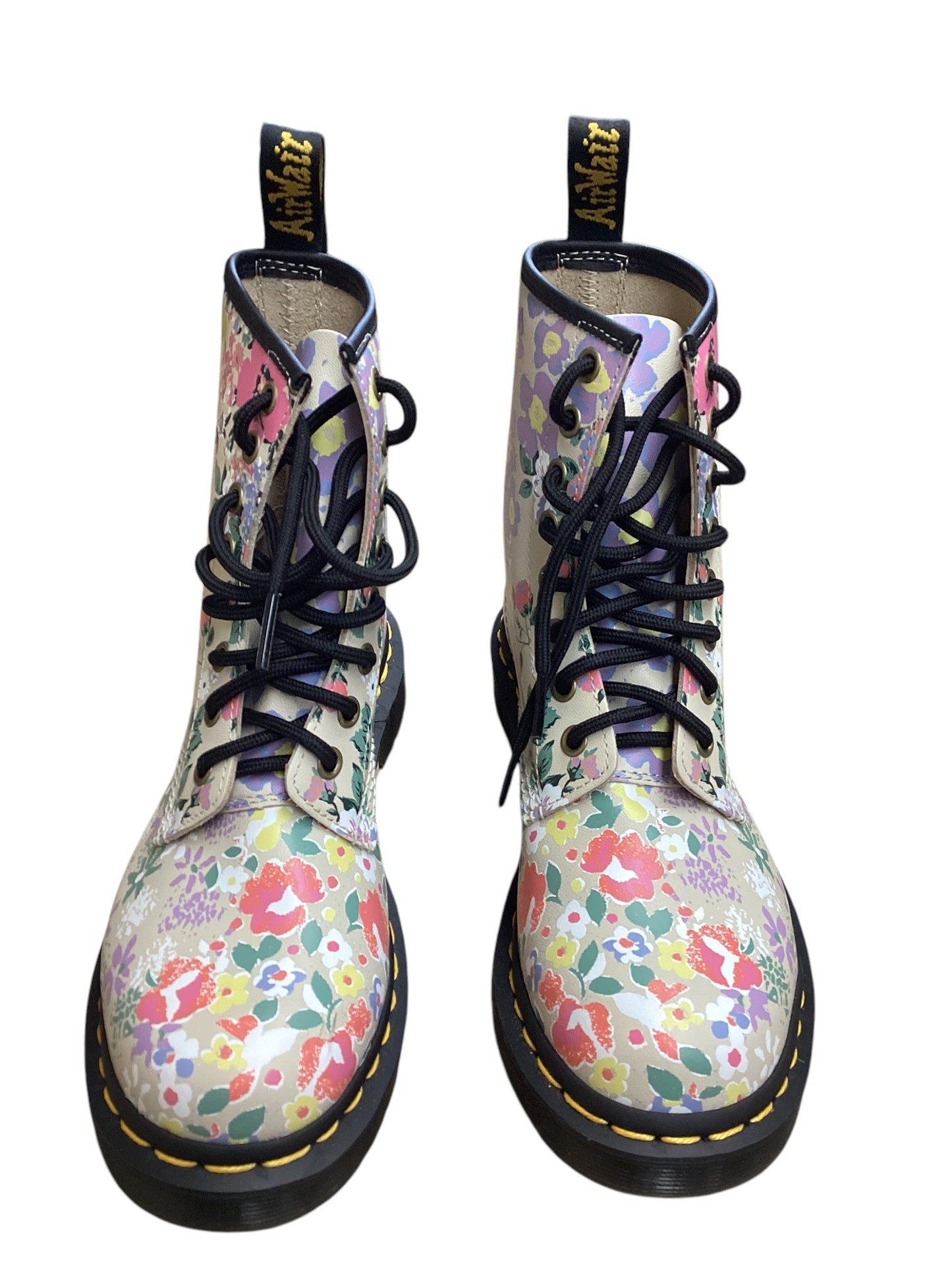 Boots Ankle Flats By Dr Martens In Floral Print, Size: 6