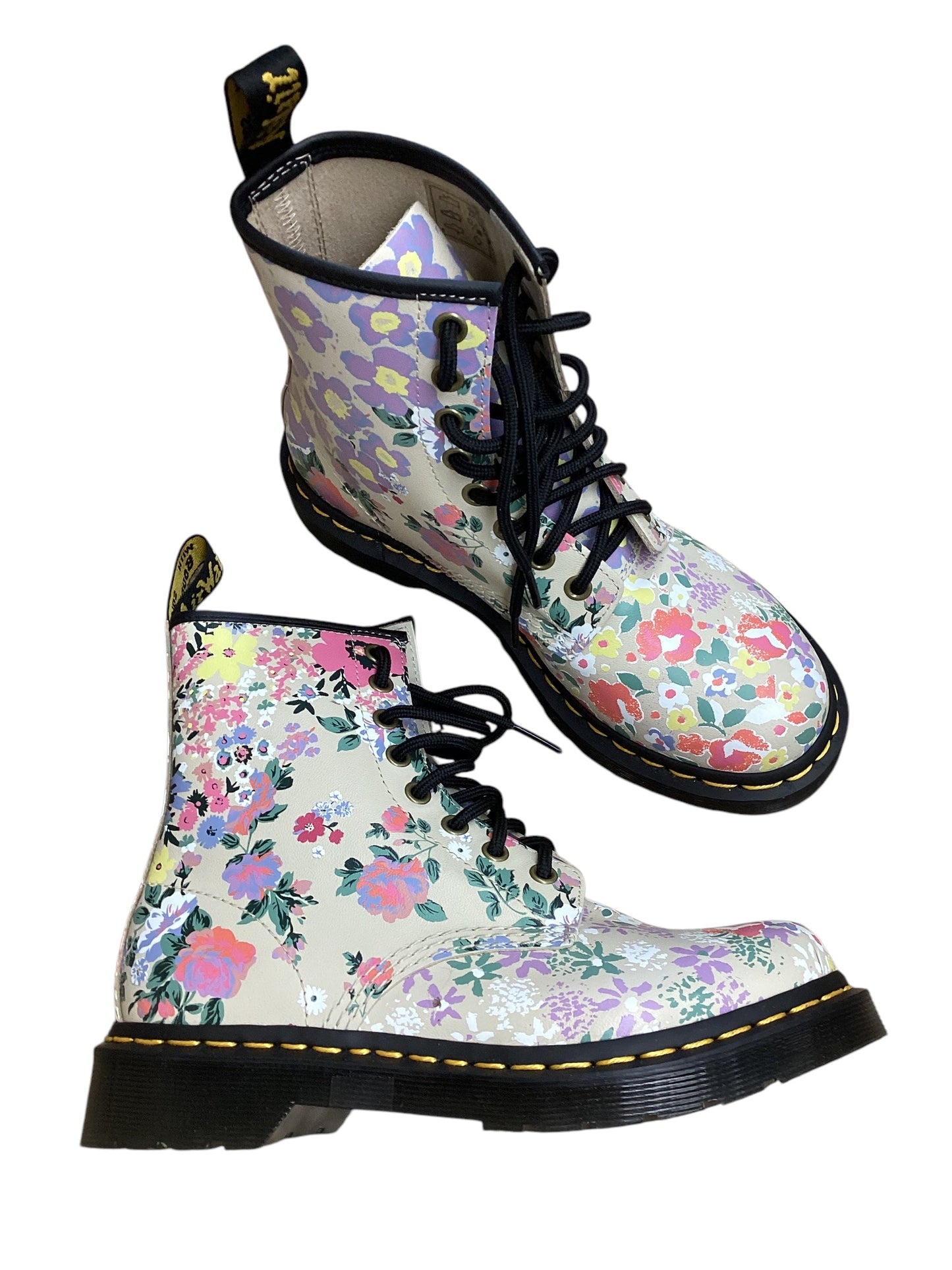 Boots Ankle Flats By Dr Martens In Floral Print, Size: 6