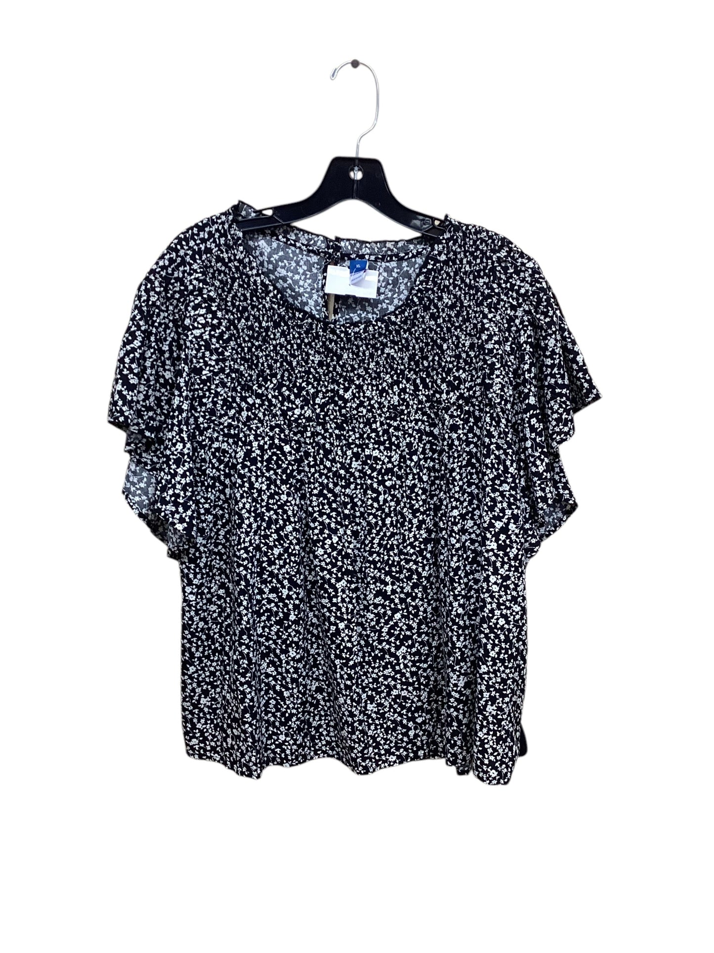 Top Short Sleeve By Old Navy In Black & Cream, Size: Xl