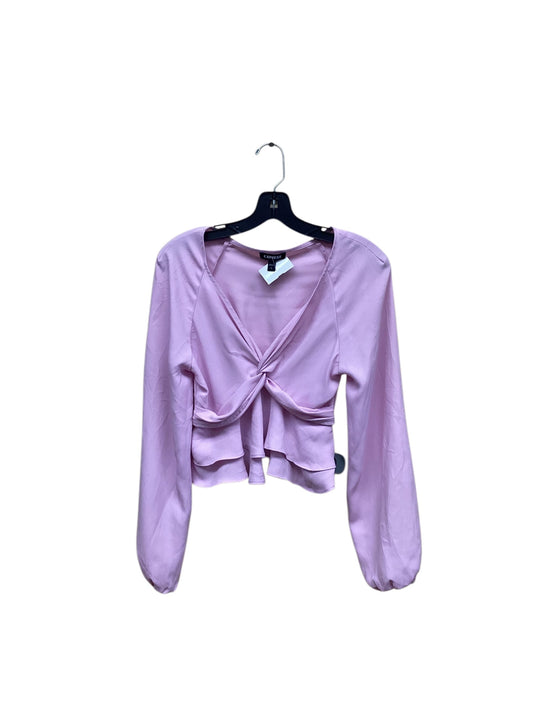 Top Long Sleeve By Express In Pink, Size: Xs