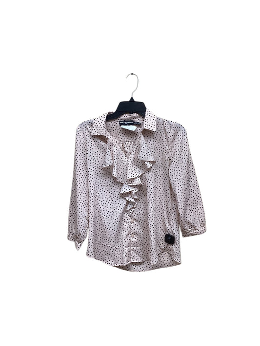 Top Long Sleeve By Karl Lagerfeld In Polkadot Pattern, Size: Xs