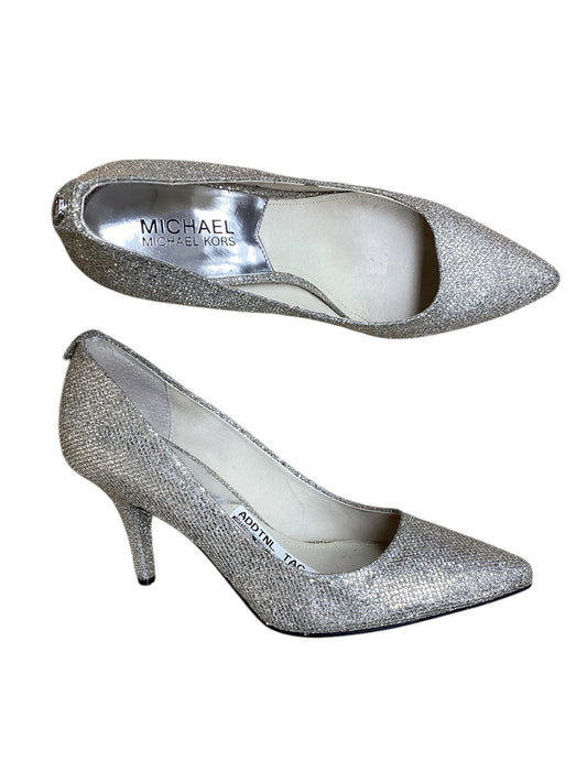 Shoes Designer By Michael Kors In Silver, Size: 6.5