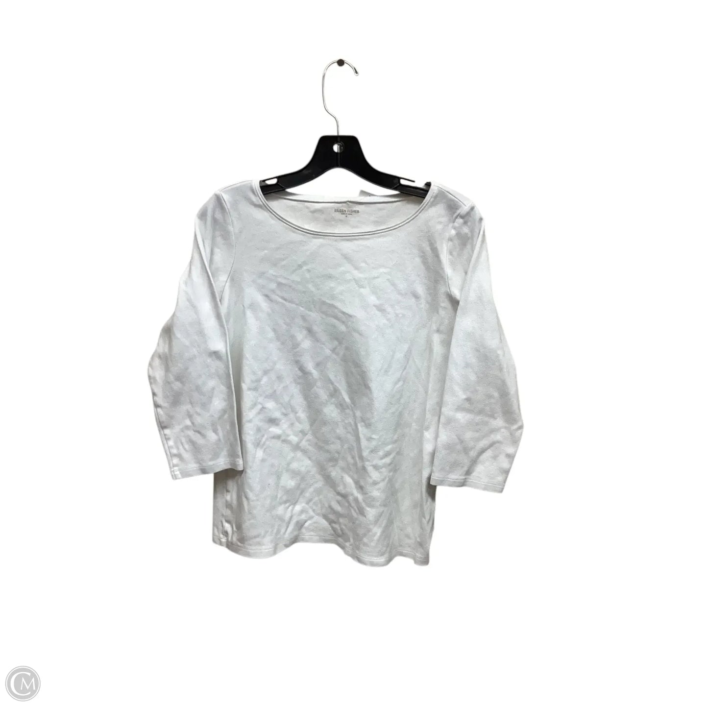 Top Long Sleeve By Eileen Fisher In White, Size: M