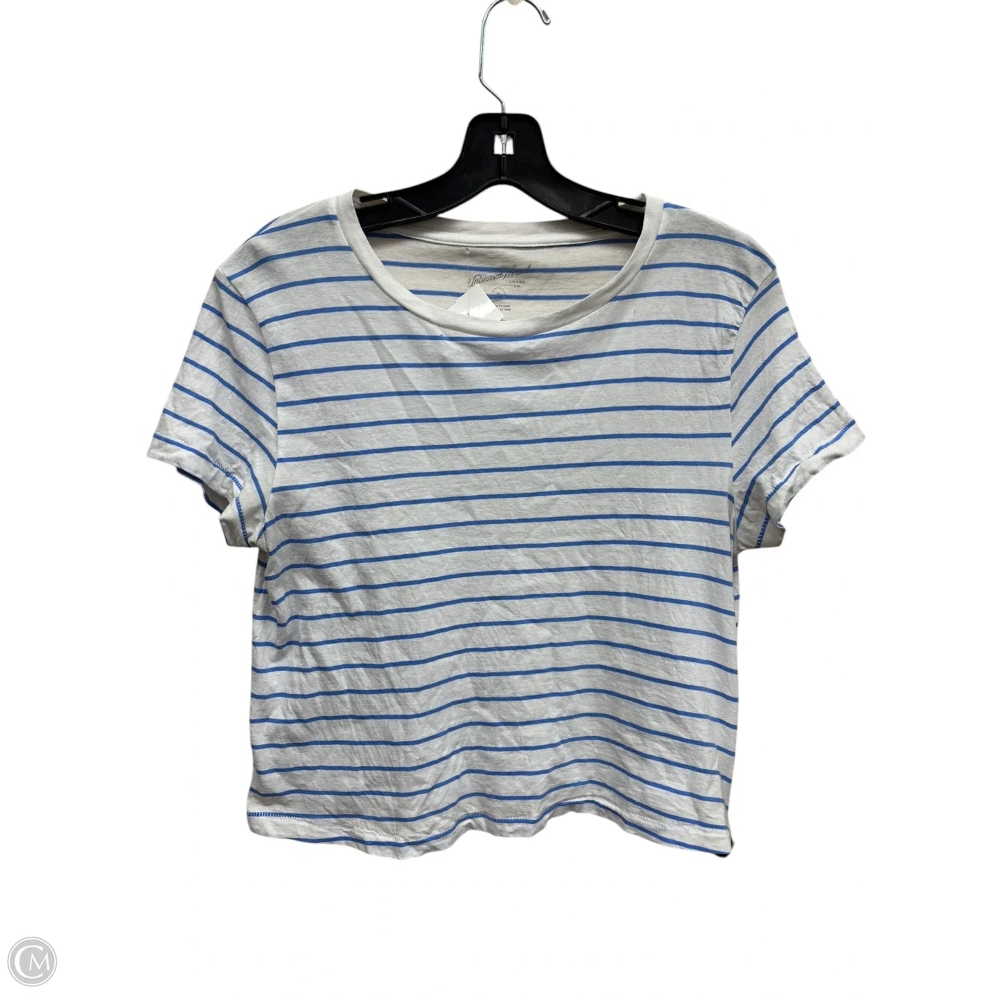 Top Short Sleeve By Universal Thread In Blue & White, Size: M