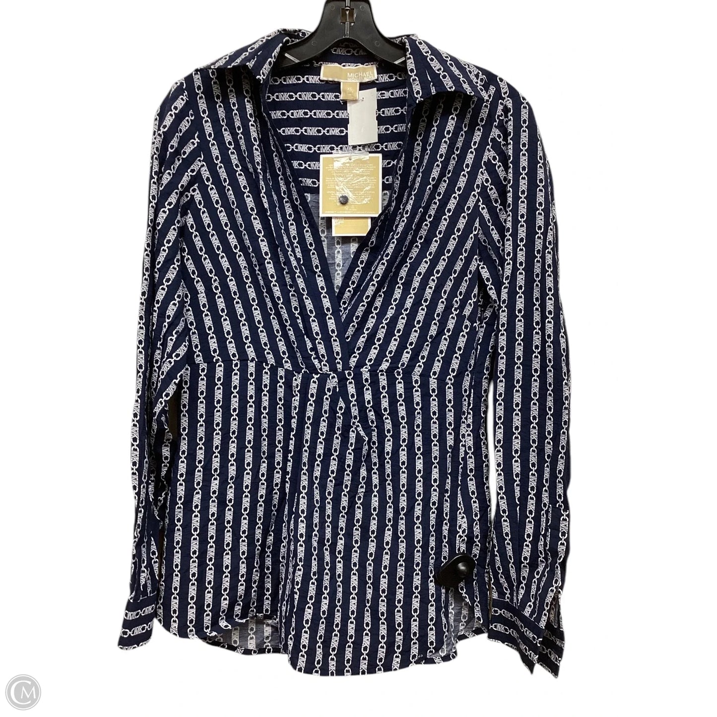 Top Long Sleeve By Michael By Michael Kors In Blue & White, Size: Xs