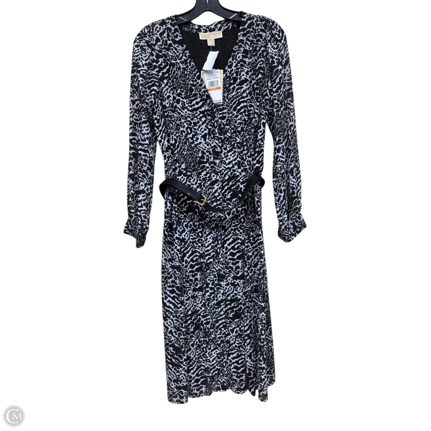 Dress Casual Midi By Michael By Michael Kors In Black & White, Size: Sp