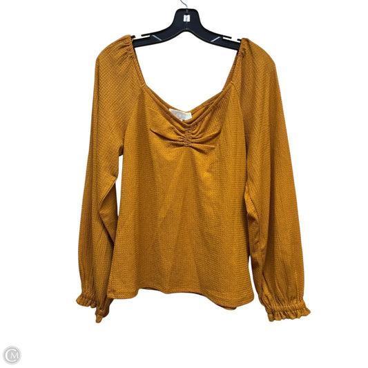 Top Long Sleeve By Michael By Michael Kors In Yellow, Size: L