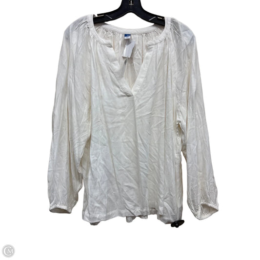 Top Long Sleeve By Old Navy In White, Size: Xl