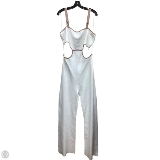 Jumpsuit By Clothes Mentor In Tan & White, Size: 1x