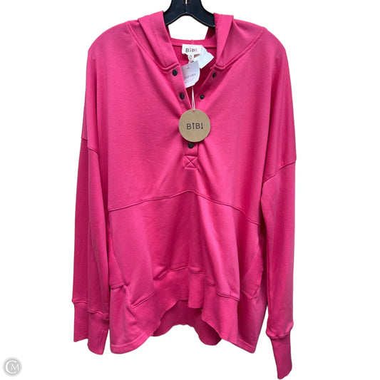 Athletic Top Long Sleeve Hoodie By Bibi In Pink, Size: Xl