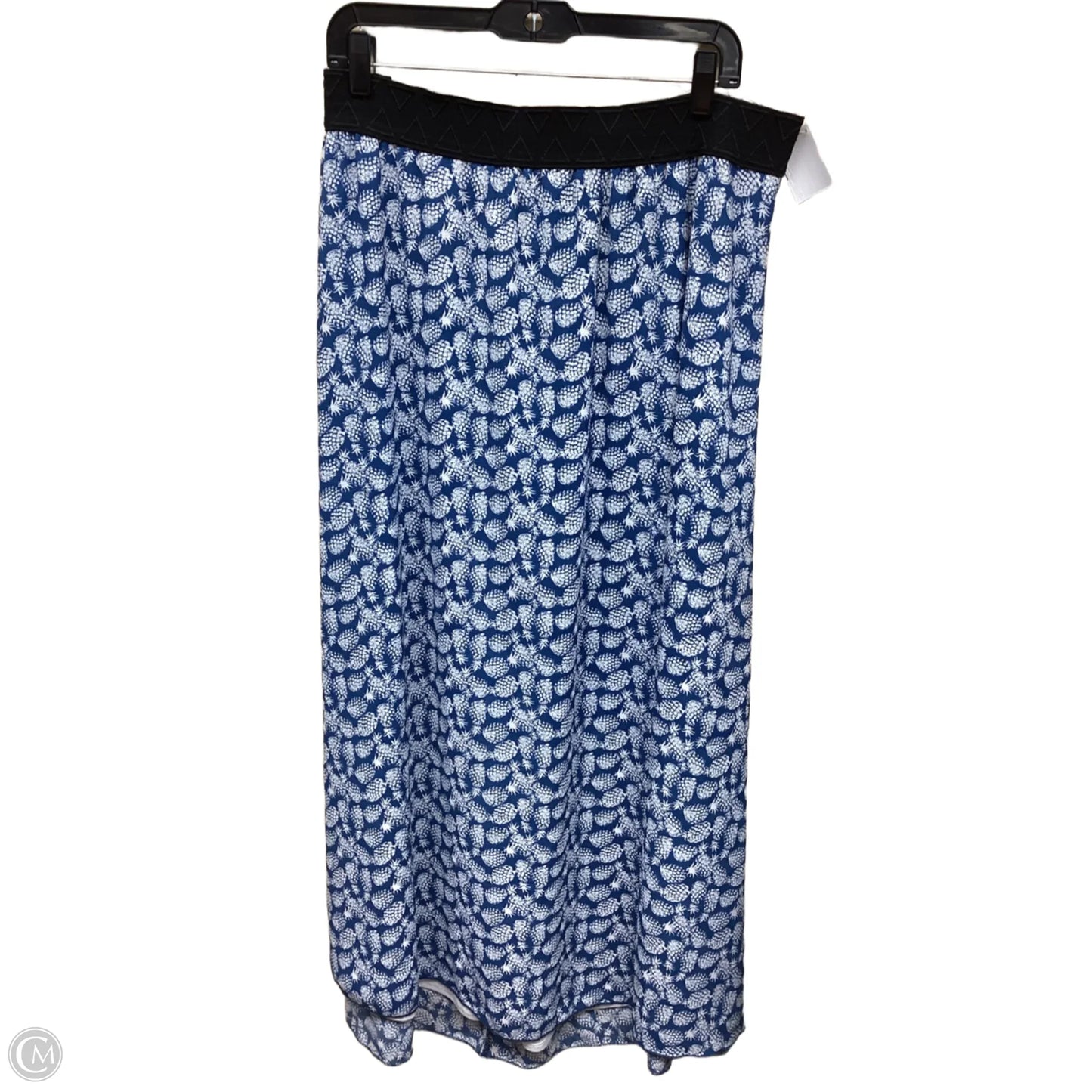 Skirt Maxi By Lularoe In Blue & White, Size: 2x