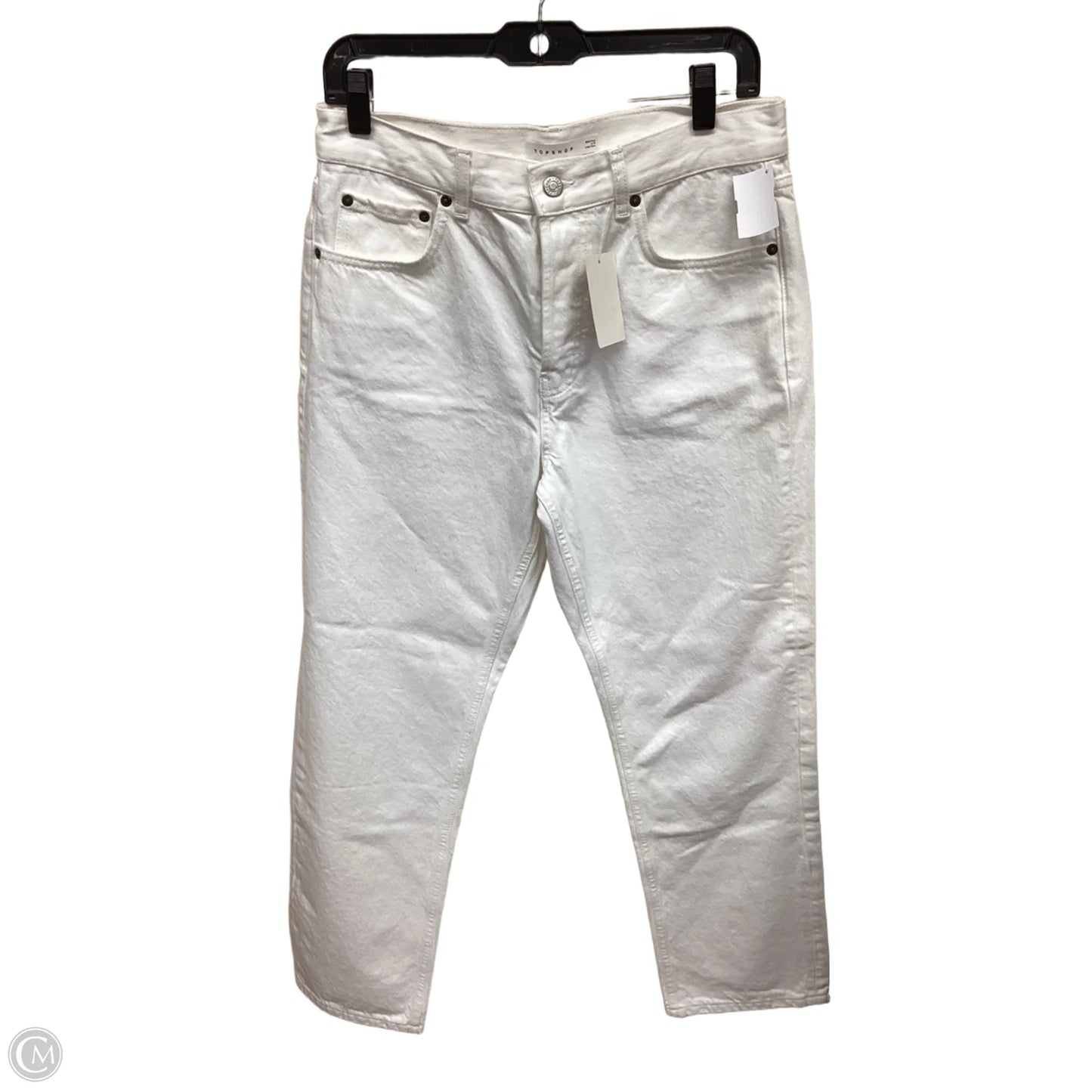 Jeans Straight By Topshop In White Denim, Size: 6