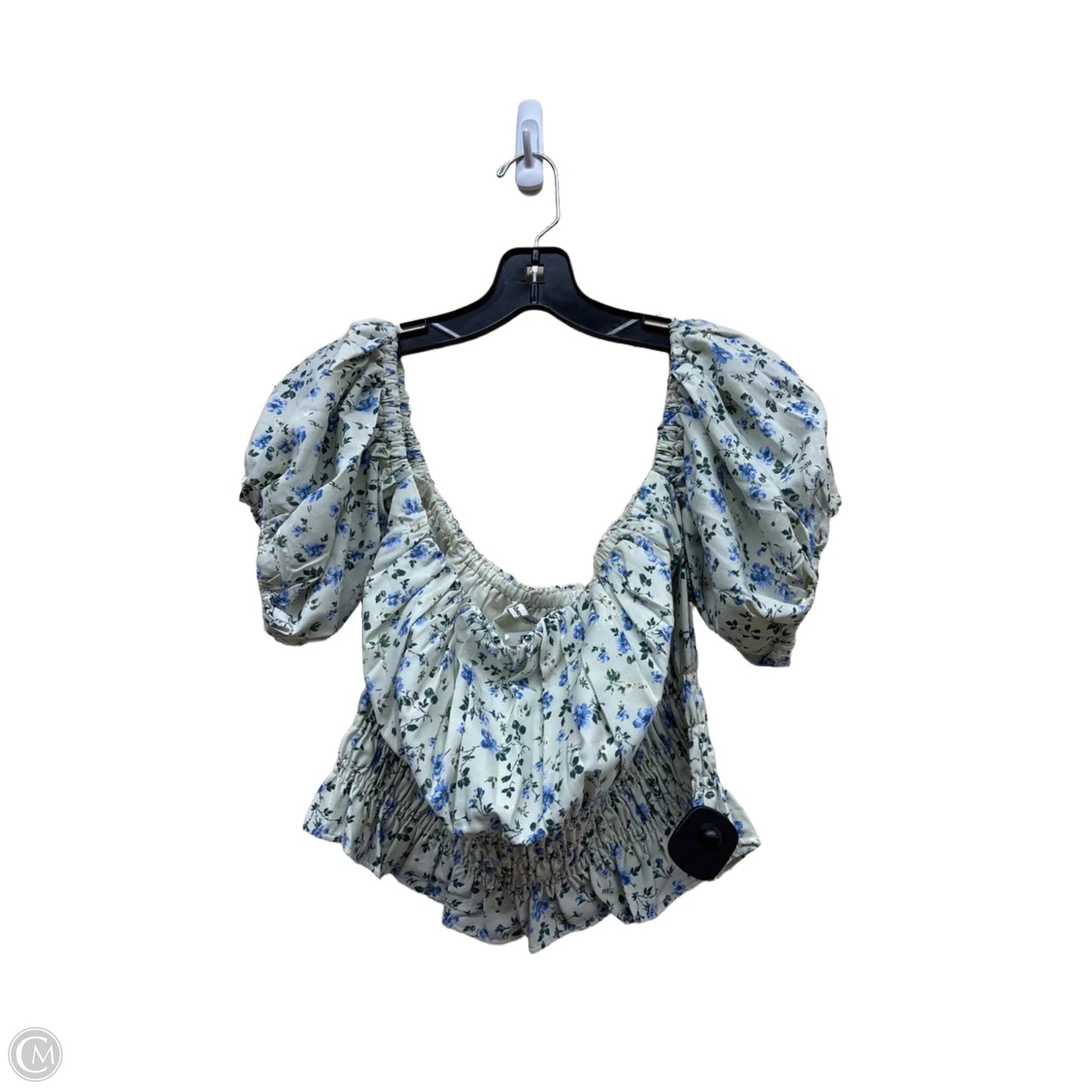 Top Short Sleeve By Abercrombie And Fitch In Blue & Green, Size: L