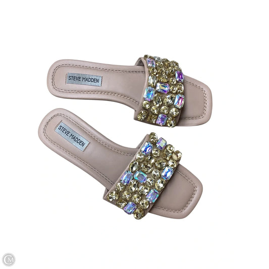 Sandals Flats By Steve Madden In Gold & Tan, Size: 6.5
