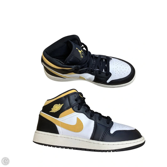 Shoes Luxury Designer By Jordan In Black & Yellow, Size: 8